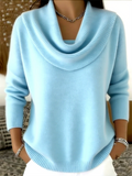 ‌Women's Soft Cowl Neck Warm Casual Knit Sweaters