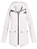 Women's Autumn Outdoor Solid Color Zip Up Hooded Jackets