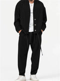 Men's Cool Street Style Oversized Outfits Hem Shirt + Baggy Pants