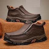 Men's PU Leather Outdoor Comfortable Non-Slip Casual High-Top Boots
