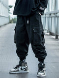 Men's Hip Hop Style Cargo Joggers Trousers with Flap Pockets