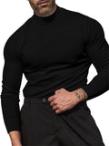 Men's Autumn Solid Color Semi High Neck Long-sleeve Undershirts