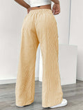 Women's Casual Street Striped Drawstring Wide Leg Pants