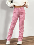 Women's Hip-Hop Raw Edge Mid-Rise Skinny Stacked Jeans