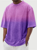 Men's Summer Trendy Distressed Gradient Short-sleeved T-shirt