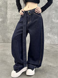Women's High Street Simple Oversized Wide Leg Denim Pants