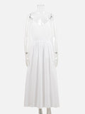 Beach Casual Pure Cotton Backless Strappy Dress for Women