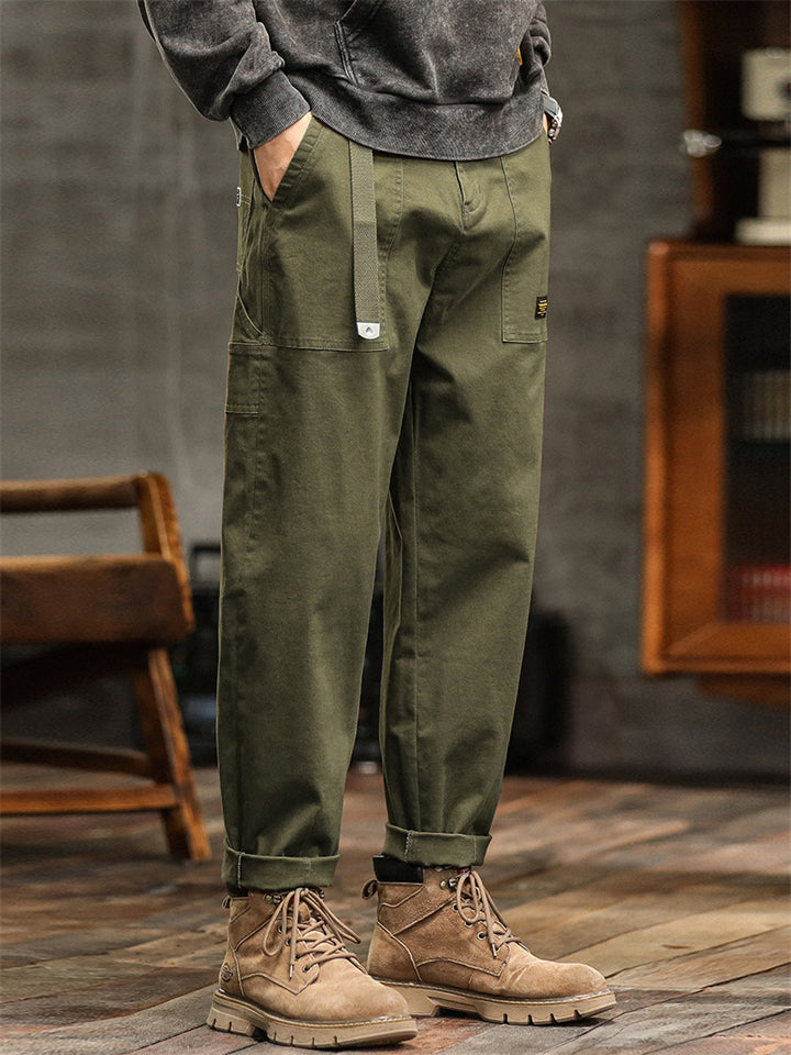 Super Cool Amekaji Style Utility Straight Cargo Pants for Men