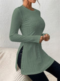 Women's Beautiful Bodycon Long Sleeve Side Slit Shirt
