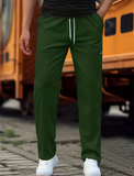 Men's Comfortable Textured Casual Regular Fit Straight Leg Pants