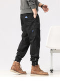 Male Thin Relaxed Fit Ankle-tied Cargo Pants