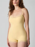 Women's Lace Trim Bodysuit Tummy Control Shapewear Romper Jumpsuit
