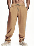 Men's Casual Corduroy Side Stripe Drawstring Pants