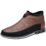 Men's Contrast Color Casual High Top Slip-ons Shoes