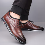 Men's Faux Leather Casual British Style Lace Up Flats Shoes