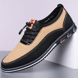 Men's Casual Contrast Color Lace Up Slip-ons Flats Shoes