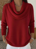 ‌Women's Soft Cowl Neck Warm Casual Knit Sweaters