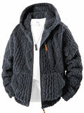 ‌Men's Fashion Cozy Zip Up Hooded Fleece Jacket for Winter