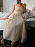Beach Casual Pure Cotton Backless Strappy Dress for Women