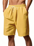 Men's Casual Corduroy Drawstring Beach Shorts