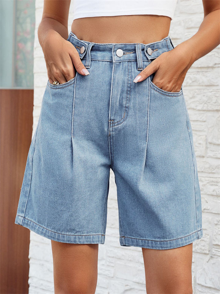 Summer Trendy Waist Adjustable Denim Shorts for Women