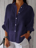 Women's Leisure Loose Button Up Lapel Shirt