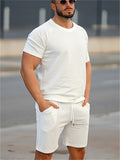 Men's 2 Piece Casual Athletic Gym Summer Short Sleeve Outfits