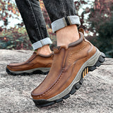 Men's PU Leather Outdoor Comfortable Non-Slip Casual High-Top Boots