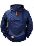 Men's Simple Plain Color Quarter Zip Pullover Hoodies