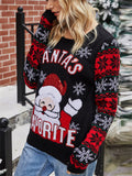 Women's Autumn Santa Claus Sequined Pattern Round Neck Sweaters