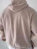 Men's Casual Vintage Corduroy Pullover Kangaroo Pocket Hoodie