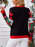 Women's Autumn Elk 3D Fur Ball Sequined Round Neck Christmas Sweaters