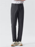 Men's Comfy Elastic Material Straight Leg Fitted Suit Pants