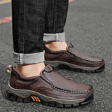 Men's Faux Leather Casual Shoes Slip-On Comfortable Anti-Slip Work Shoes