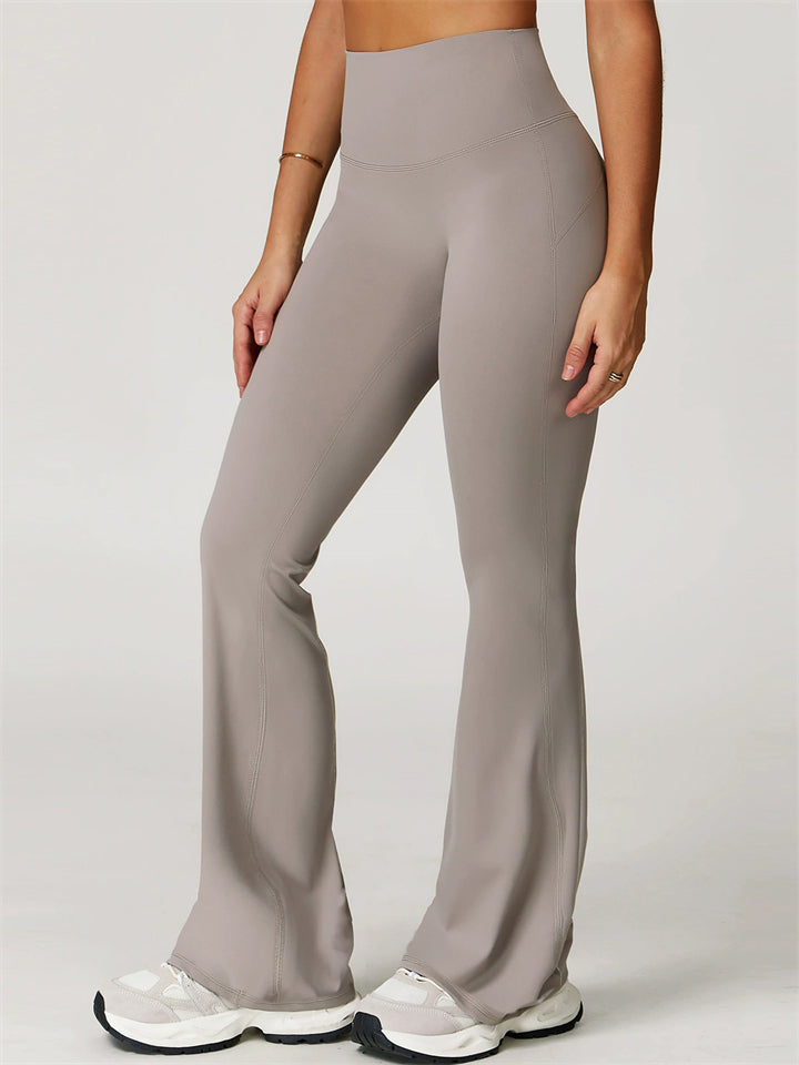 Casual Comfy High-Waist Fitted Outdoor Running Sports Flared Yoga Pants