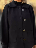Women's Autumn Casual Solid Color Buttons Lapel Cardigan Coats