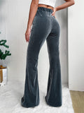 Women's Stylish Elastic Waist Corduroy Flared Pants