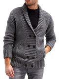 ‌Men's Casual Simple Double Breasted Knit Cardigan Sweaters