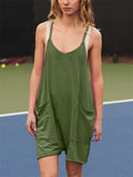 Women's Trendy Solid Color Soft Comfy Short Jumpsuits for Summer