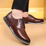 Men's Casual Lightweight Lace Up Rubber Sole Dress Shoes