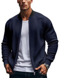 Men's Spring Contrast Color Baseball Collar Zip Jacket Coat