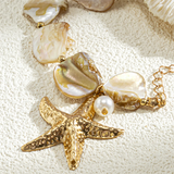 Exaggerated Gold Big Starfish Irregular Bracelet for Women
