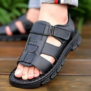 Men's Side Hollow Out Breathable Buckle Beach Sandals