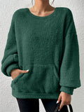Women's Cozy Fleece Loose Fit Pocket Long Sleeve Pullover Sweatshirts