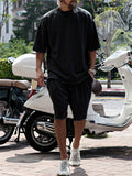 Men's Summer Short Sleeved Solid Color Outfits