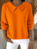 Women's Autumn Comfy Solid Color Peter Pan Collar Long Sleeve Shirts