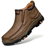 Men's Faux Leather Seam Slip-on Outdoor Casual High-Top Boots