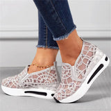 Female Korean Style Summer Breathable Sequin Lace Mesh Loafers