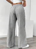 Women's Casual Street Striped Drawstring Wide Leg Pants