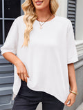 Women's Loose Solid Color Round Neck Short Sleeve T-Shirt